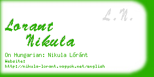 lorant nikula business card